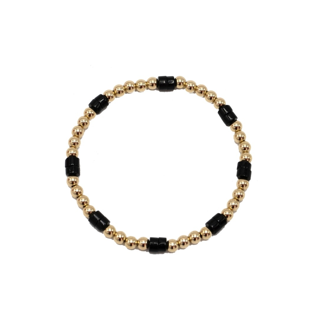 Erin Gray The Heishi Black Stone & 14k Gold-Filled Waterproof Bracelet