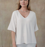 Cobblestone Living Ivory Coletta Short Sleeve Sweater