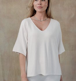Cobblestone Living Ivory Coletta Short Sleeve Sweater