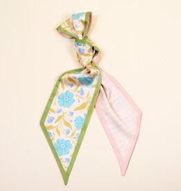 FLEURISH Twirl & Tie Scarf Accessory-Poppin' Petals Aqua