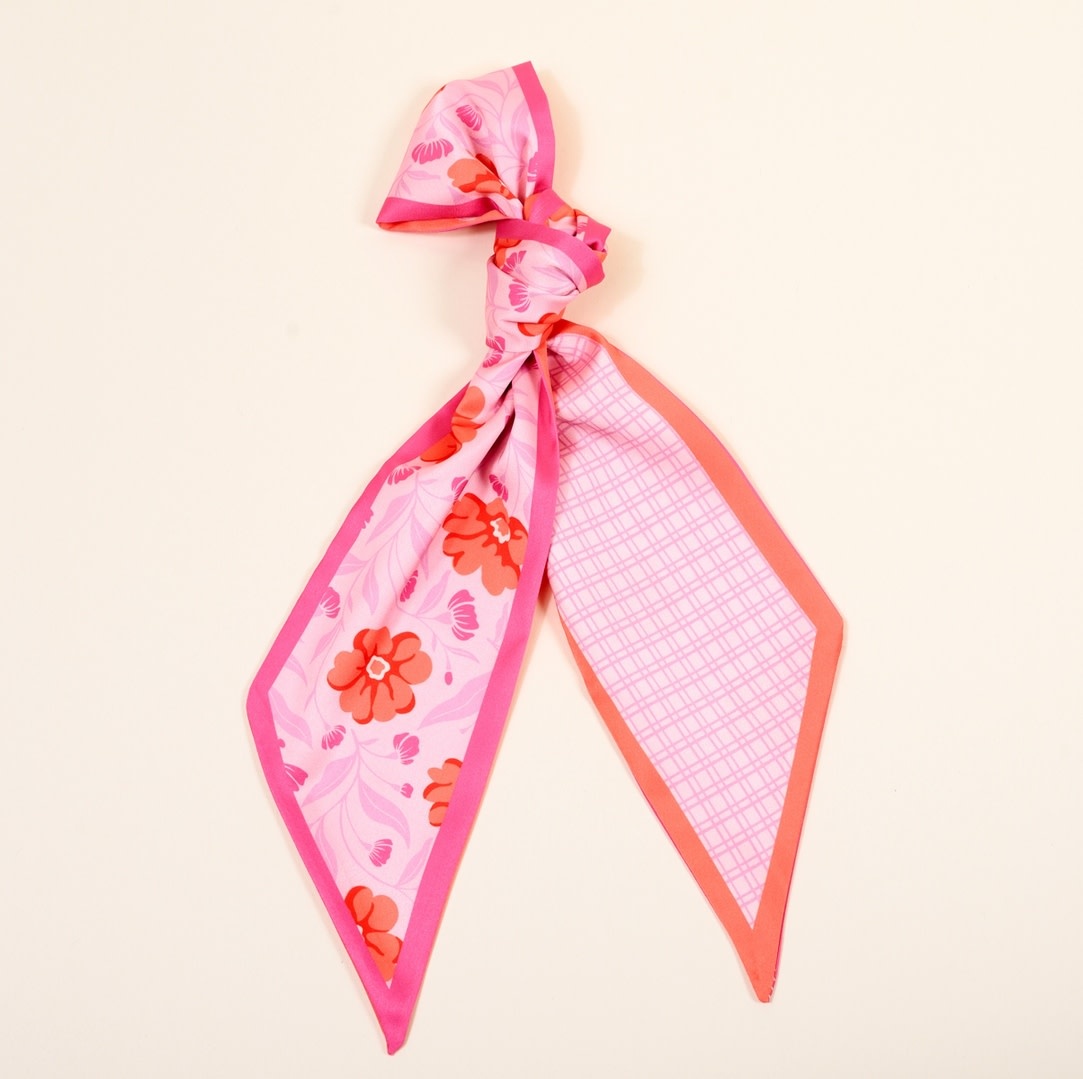 FLEURISH Twirl & Tie Scarf Accessory-Poppin' Petals Hot Pink