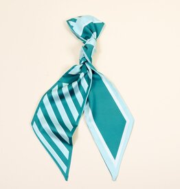 FLEURISH Twirl & Tie Scarf Accessory-Sicily Stripes Teal