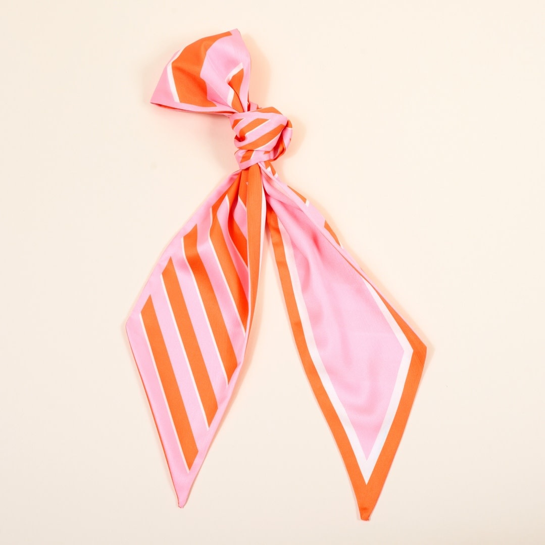 FLEURISH Twirl & Tie Scarf Accessory-Sicily Stripes Pink