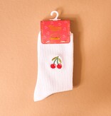 FLEURISH Embroidered Crew Socks–Cherries