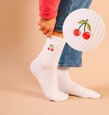 FLEURISH Embroidered Crew Socks–Cherries