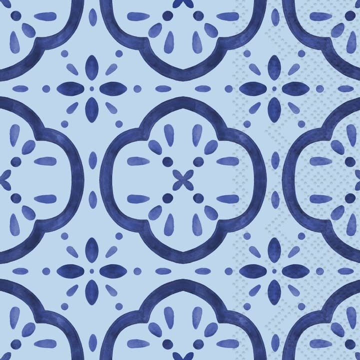 Boston International Paper Guest Towels 16 ct Amalfi Cucina Blue