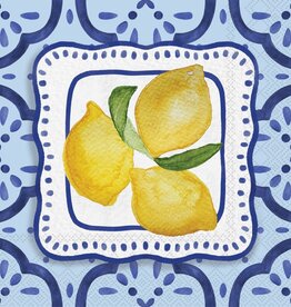 Boston International Paper Cocktail Napkins 20 Ct Amalfi Cucina Lemons