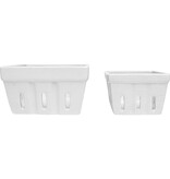 Boston International White Berry Ceramic Bowls Set of 2