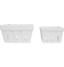 Boston International White Berry Ceramic Bowls Set of 2