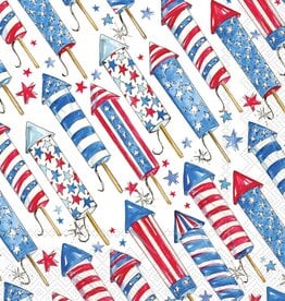 Boston International Paper Cocktail Napkins 20 Ct Patriotic Rockets Rosanne Beck