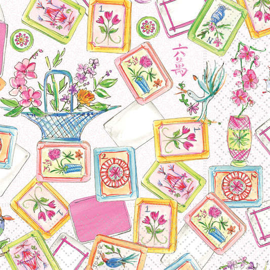 Boston International Paper Cocktail Napkins 20 Ct Mahjong Allover Rosanne Beck