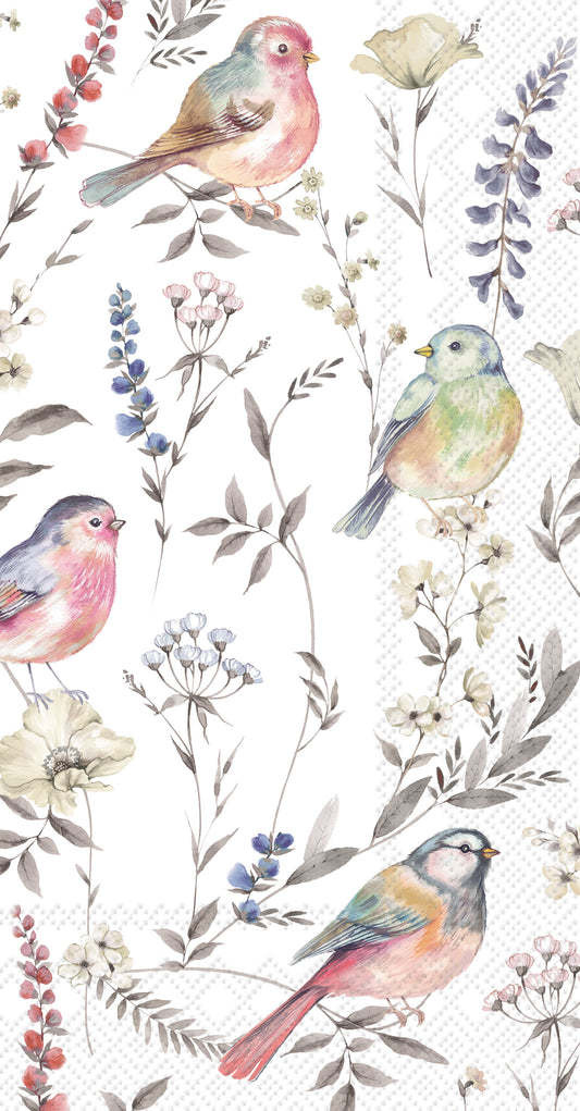 Boston International Paper Guest Towels 16 ct Softly Faded Birds