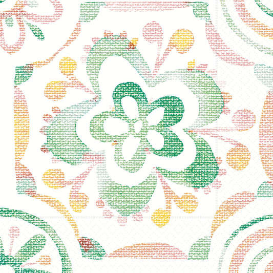 Boston International Paper Cocktail Napkins 20 Ct Colored Tile