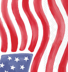 Boston International Paper Guest Towels 16 ct Stars & Stripes Stamp
