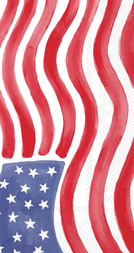 Boston International Paper Guest Towels 16 ct Stars & Stripes Stamp