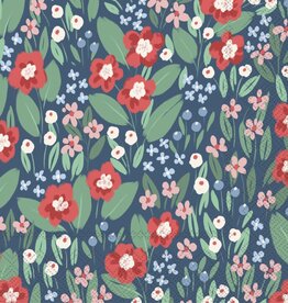 Boston International Paper Cocktail Napkins 20 Ct Joyful Arrangements Blue