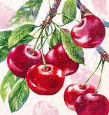 Boston International Paper Cocktail Napkins 20 Ct Cherry Fruits Cream