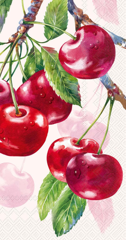 Boston International Paper Guest Towels 16 ct Cherry Fruits Cream