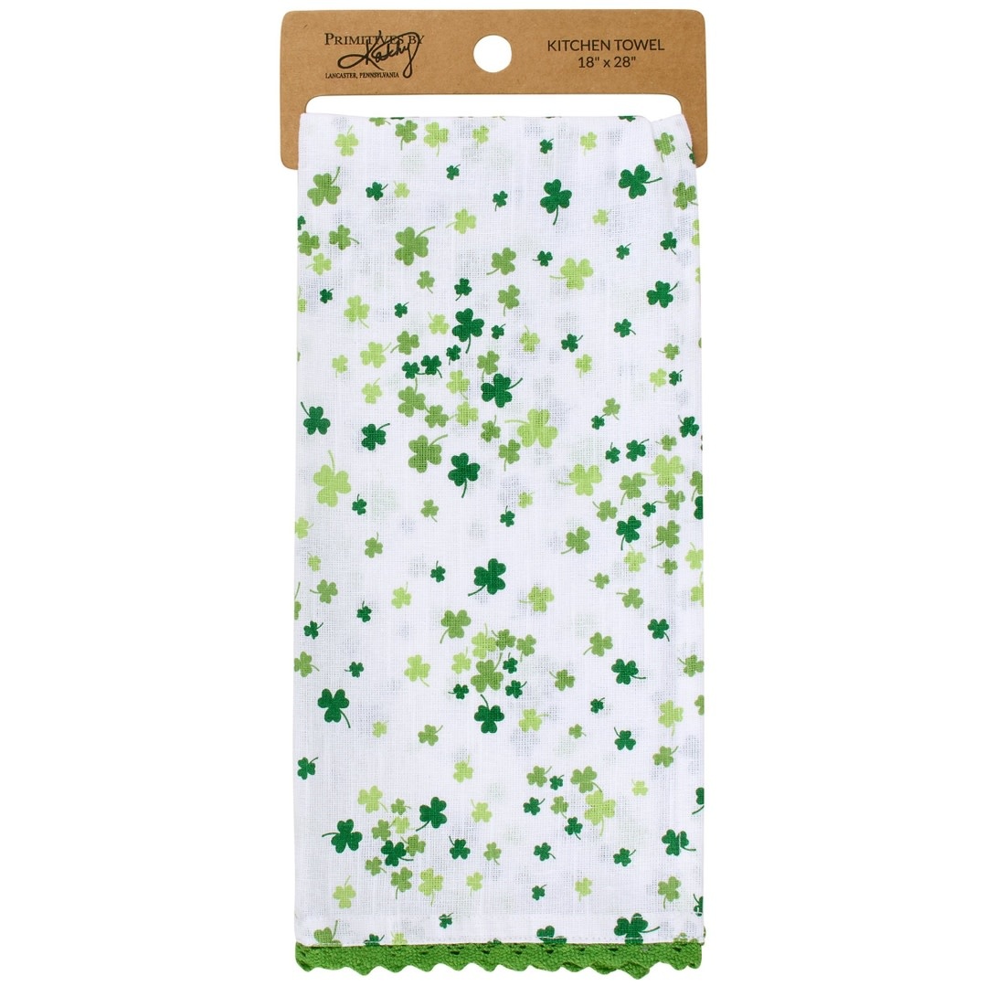 Primitives by Kathy PBK Mini Shamrocks Kitchen Towel