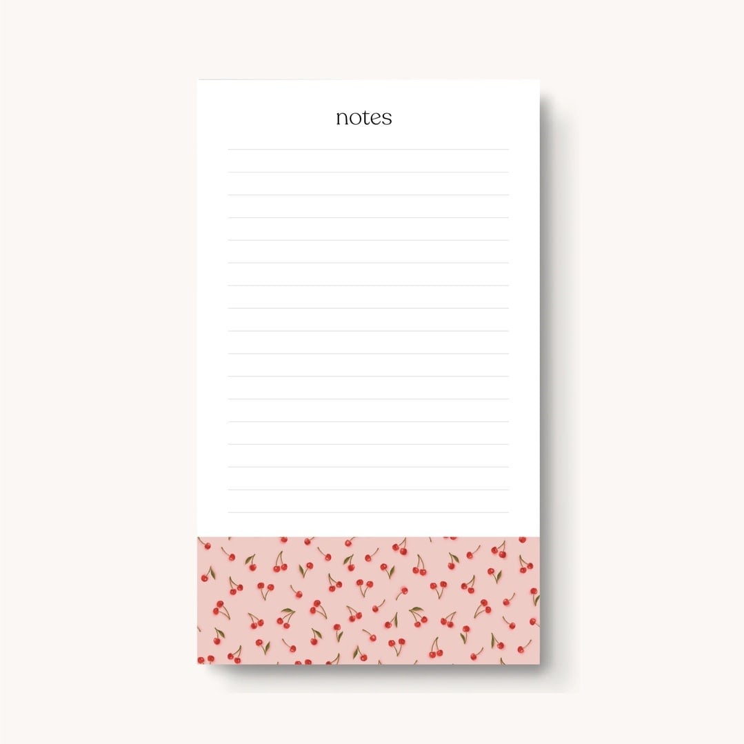 Elyse Breanne Design Painted Cherries Lined Notepad