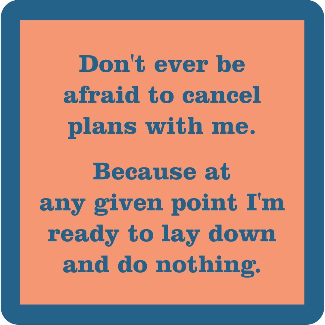 Drinks on Me COASTER Cancel Plans | Funny Home Gift | Home Bar Decor