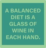 Drinks on Me COASTER Balanced Diet | Funny Home Gift | Home Bar Decor