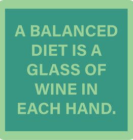 Drinks on Me COASTER Balanced Diet | Funny Home Gift | Home Bar Decor