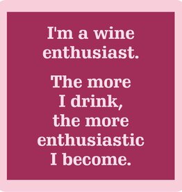 Drinks on Me COASTER Wine Enthusiast | Funny Home Gift | Home Bar Decor