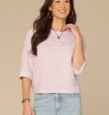 Democracy Lavender Haze Multi Embroidered Scoop Neck Dolman Top