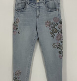 Democracy Light Blue Artisanal 27/11” “AB” Solution Floral Embroidered High Rise Skimmer