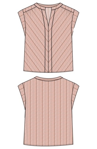 Liverpool Los Angeles short sleeve popover woven top