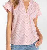 Liverpool Los Angeles short sleeve popover woven top