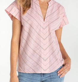 Liverpool Los Angeles short sleeve popover woven top