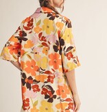 Jodifl Ivory Half Sleeves Floral Shift Dress