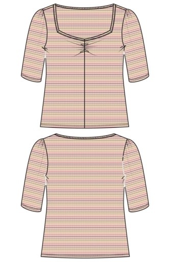 Liverpool Los Angeles 1/2 sleeve sweetheart knit top