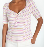 Liverpool Los Angeles 1/2 sleeve sweetheart knit top