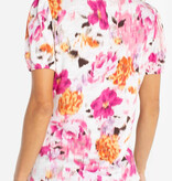 Liverpool Los Angeles puff sleeve scoop neck knit top