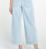 Liverpool Los Angeles stride crop wide leg w/ embroidered side seam