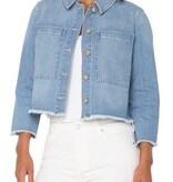 Liverpool Los Angeles crop shacket w/ fray hem