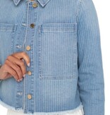 Liverpool Los Angeles crop shacket w/ fray hem