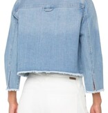 Liverpool Los Angeles crop shacket w/ fray hem