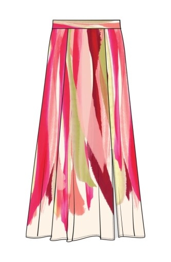 Liverpool Los Angeles pull on woven maxi skirt
