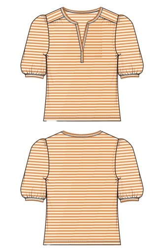 Liverpool Los Angeles elbow sleeve henley knit top