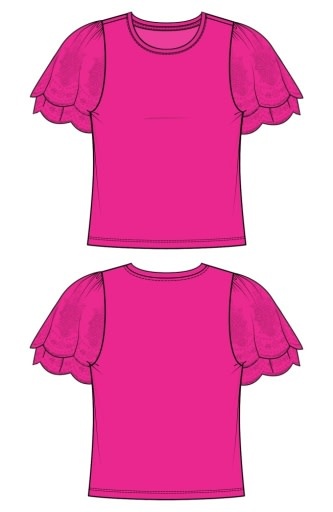 Liverpool Los Angeles short sleeve knit-to-woven top w/ embroidery