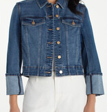 Liverpool Los Angeles bracelet length high cuff trucker jacket