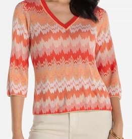 Liverpool Los Angeles 3/4 sleeve v neck sweater