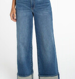 Liverpool Los Angeles morgan cuffed crop wide leg w. trim 30' inseam