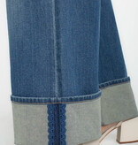 Liverpool Los Angeles morgan cuffed crop wide leg w. trim 30' inseam