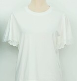 Molly Bracken Offwhite Tee With Eyelet Sleeve