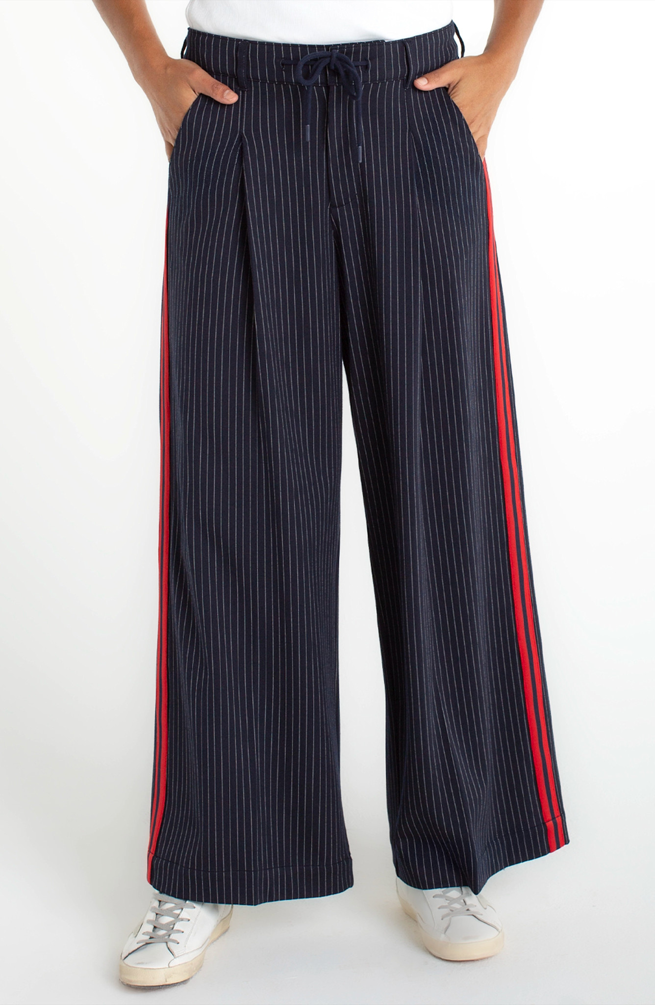Liverpool Los Angeles wideleg pleated trouser with side stripe - 30' ins